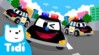 Brave Police Cars Song ♪  Car Songs  Vehicle Songs  Sing Along with TidiKids [upl. by Nirik880]