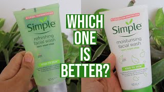 Simple Refreshing vs Moisturizing Facial Wash  Which one is better [upl. by Pulling]