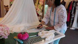 How to hem a wedding dress easily Tutorial [upl. by Tiga]