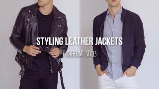 7 Different Styles of Leather Jackets for Men  OUTFIT INSPIRATION [upl. by Service155]