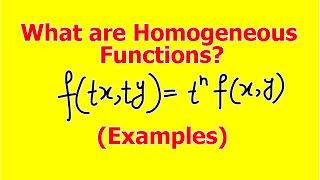 Homogeneous Functions fully Explained with Examples [upl. by Rubetta]