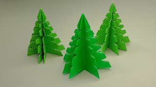 Origami Christmas Tree  easy last minute decoration [upl. by Ellehcyar845]