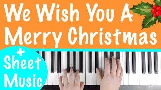 How to play WE WISH YOU A MERRY CHRISTMAS Piano Tutorial [upl. by Duile354]