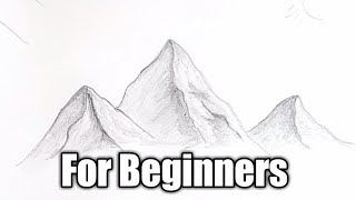 How to draw Mountain for Beginners  Easy  Realtime [upl. by Obeded]