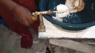 Grating Coconut in Guyana [upl. by Gastineau]