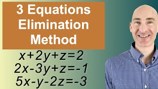 Solving Systems of 3 Equations Elimination [upl. by Petronilla]