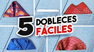 ¡Las ÚNICAS 5 formas de doblar un PAÑUELO DE BOLSILLO que necesitarás Guía de 5 minutos [upl. by Annadiana166]