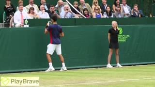 Djokovic amp Dimitrov impersonate Maria Sharapova at The Boodles 2013 [upl. by Fachini]