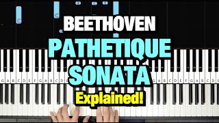 HOW TO PLAY PATHETIQUE SONATA 2ND MOVEMENT BY BEETHOVEEN PIANO TUTORIAL LESSON [upl. by Aelegna]