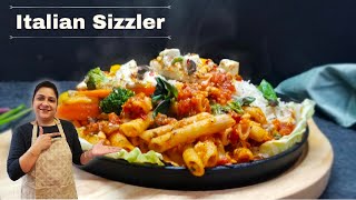 Veg Italian Sizzler  Homemade Sizzler recipe  3 in 1 Pasta Pizza Italian Rice combo [upl. by Gasper]