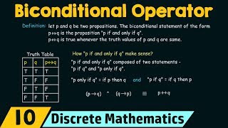 Logical Operators − Biconditional Operator [upl. by Xila]