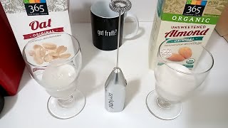 Oat Milk vs Almond Milk part 2 Frothing Test [upl. by Enilekaj]