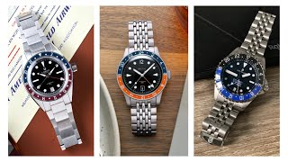 THE BEST AUTOMATIC GMT BELOW £1000  Lorier Hyperion v Baltic Aquascaphe v Steinhart Ocean 39 [upl. by Treblihp]