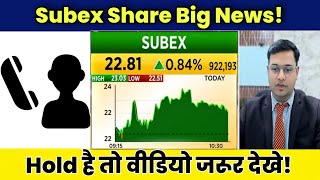 Subex Share Latest News Today  Subex Share Target Analysis  Subex Share Hold or Sell [upl. by Stubstad]