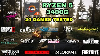 Ryzen 5 3400G Vega 11  24 Games Tested in 2021  NO Dedicated GPU [upl. by Aidan985]