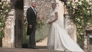 Pippa Middleton arrives at church for her wedding [upl. by Atinot]