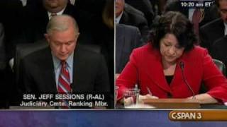 Sen Sessions Questions Judge Sotomayor on Judicial Activism [upl. by Ydneh204]