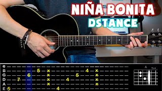 Dstance  Niña Bonita  Tutorial de Guitarra  TABS LETRA Y ACORDES 2020 [upl. by Livi]