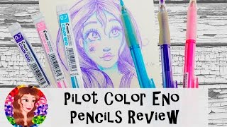 Pilot Color Eno Mechanical Pencils Review and Demonstration  Erasable Colored Pencils [upl. by Nyra]