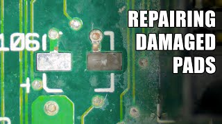 Repairing damaged or lifted pads on a circuit board [upl. by Elgna]