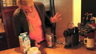 Nespresso Aeroccino Plus Frother Review Frothing Almond Milk [upl. by Nywrad]