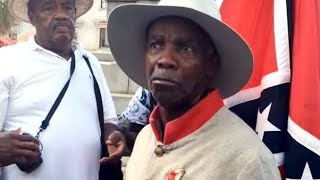 Black Confederate flag supporter defends beliefs [upl. by Suckram]